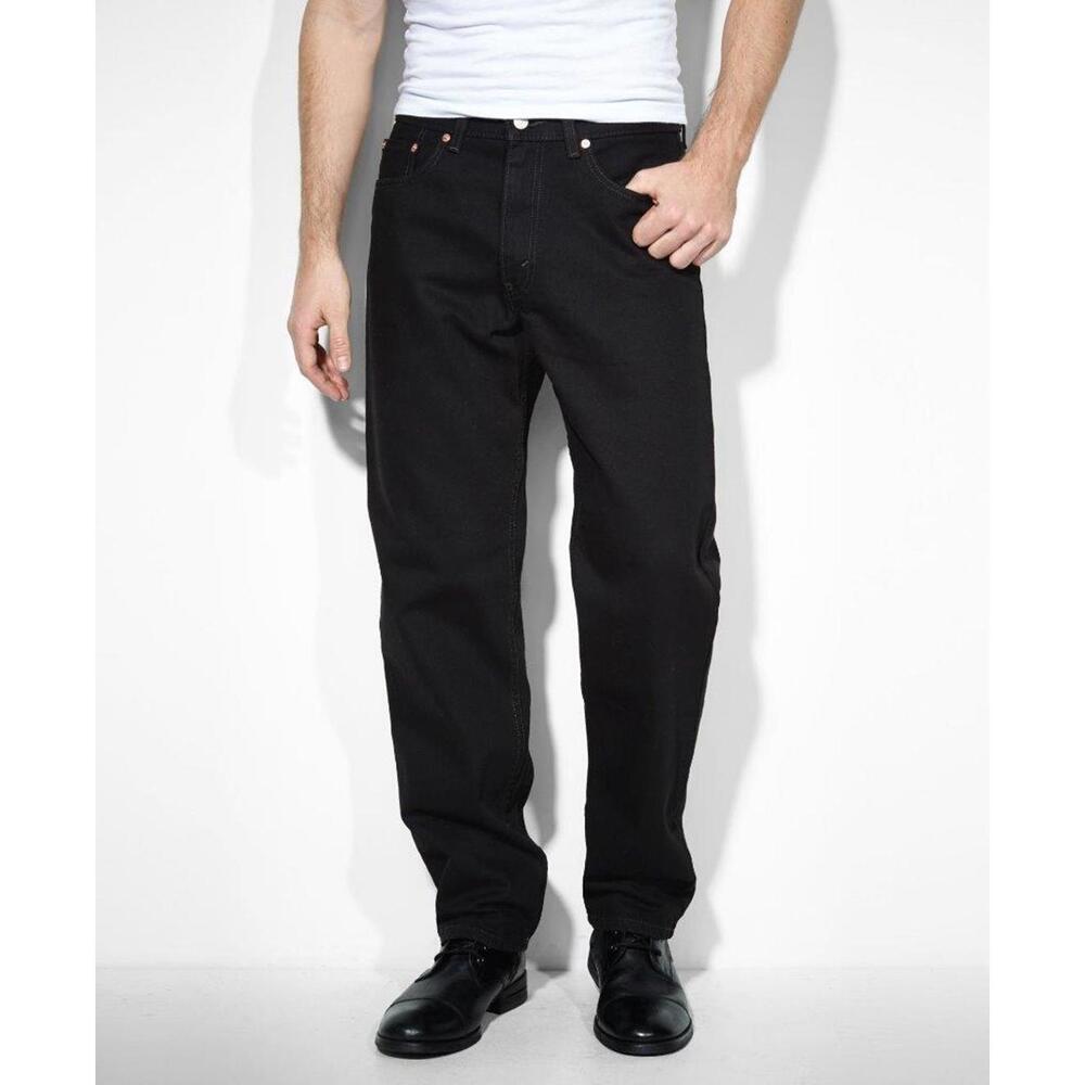 NEW MENS LEVIS 550 RELAXED JEANS TAPERED SITS AT WAIST BLACK SZ 50 32 015500260